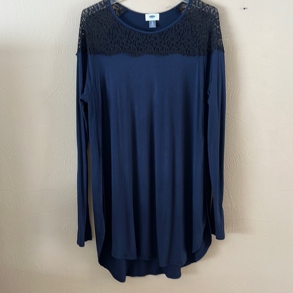 Old Navy Knit and Lace Top XL Tall Tunic Hi lo Hem - Picture 1 of 10